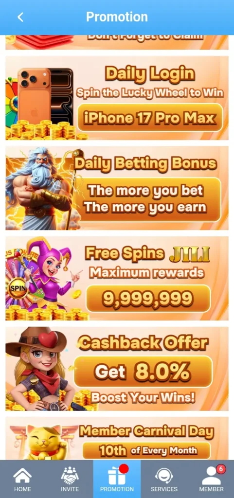 9999Win Game V VIP bonuses and rewards & promotions.