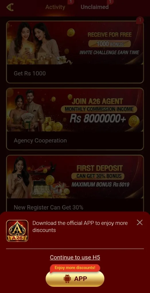 A26 Game provides VIP bonuses and promotions