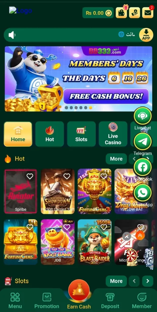 BB333 Game interface screenshot image.