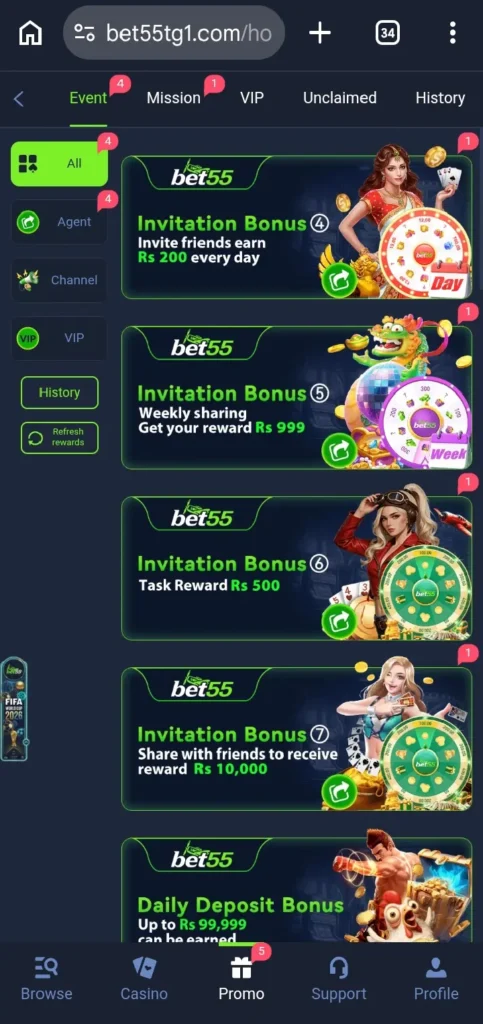 BET55 Game login now, a daily earning app.