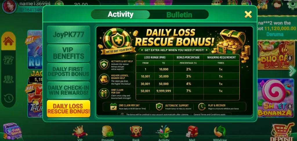 Joypk777 Game promotes real bonuses and rewards.