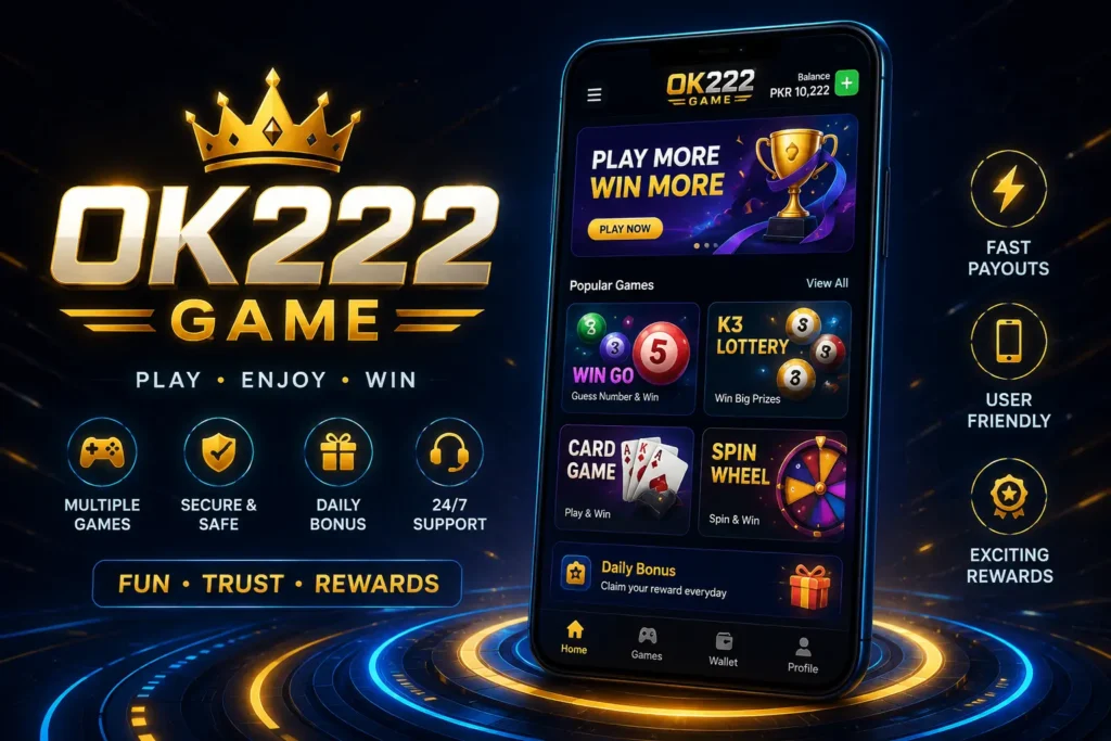 OK 222 Game register new bonuses and real rewards.