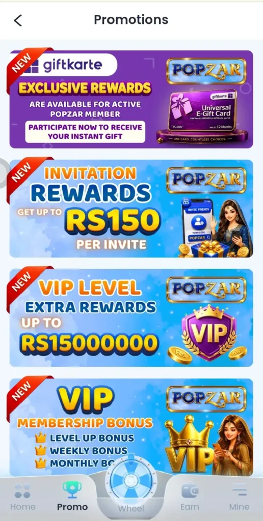 POP ZAR Game Promotes new bonuses & rewards.