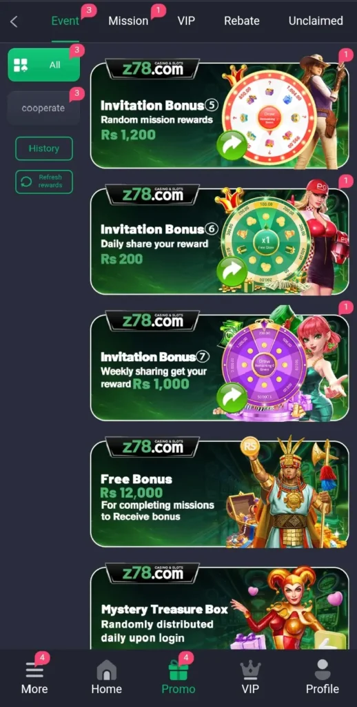 z78 Game VIP Bonuses and Rewards 2026.